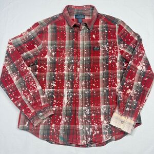 Unique Polo RL W Small/Y XL 18-20  Flannel Shirt Distressed Cotton EMO Grunge